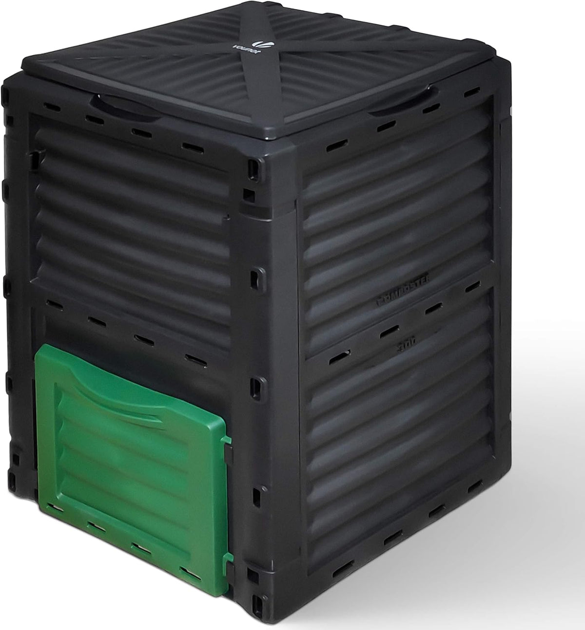 VOUNOT Composteur de Jardin 300L Qualité Supérieure Bac Composteur pour Jardin Déchets Bac à Composte en Polypropylène Résistant aux Chocs et aux UV Noir Vert Lot de 1