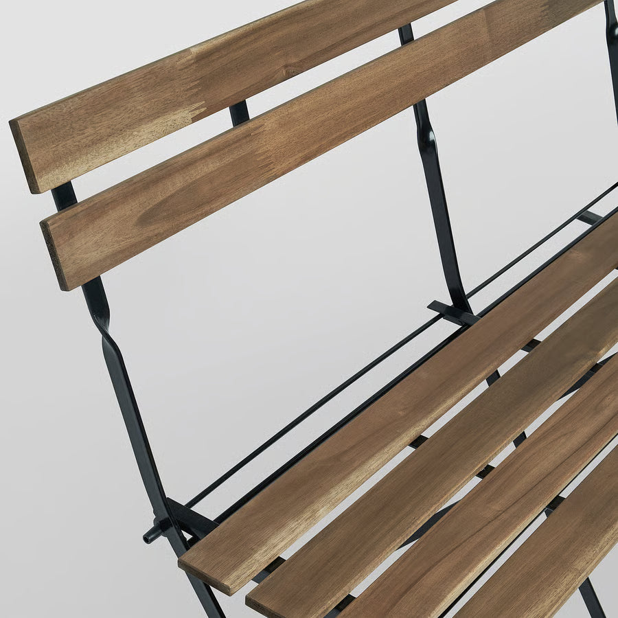 Banc, extérieur, pliable noir/teinté brun clair