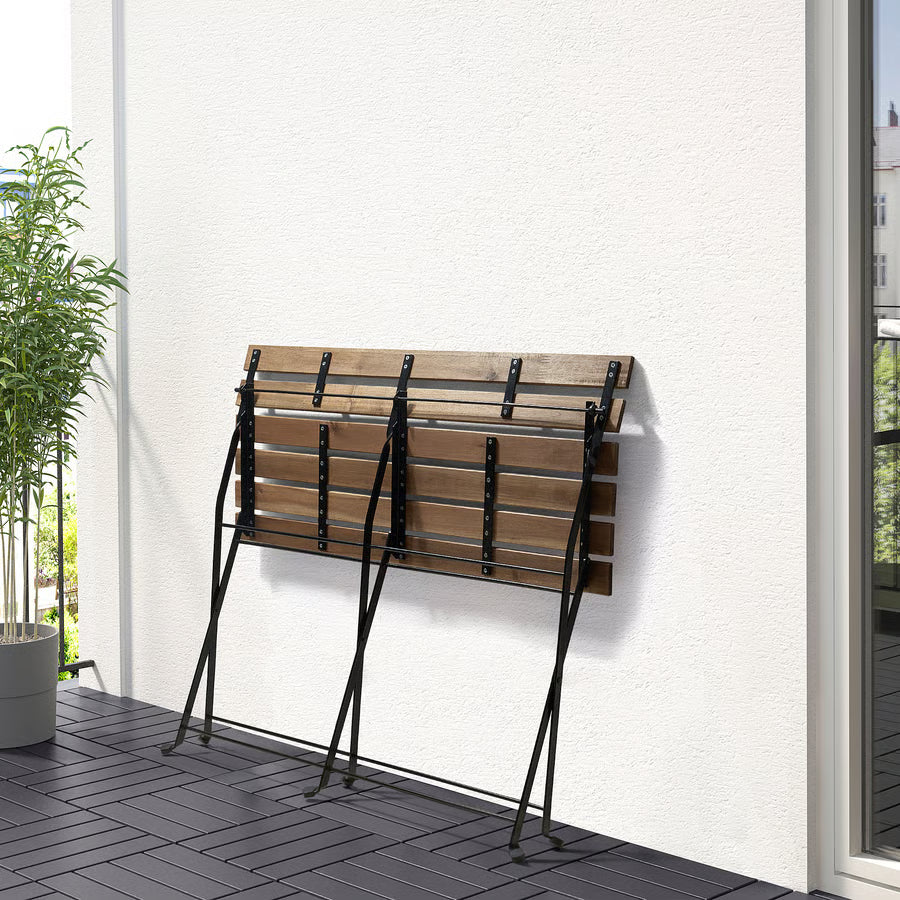 Banc, extérieur, pliable noir/teinté brun clair
